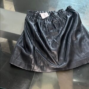 Elegant Black Leather Skirt